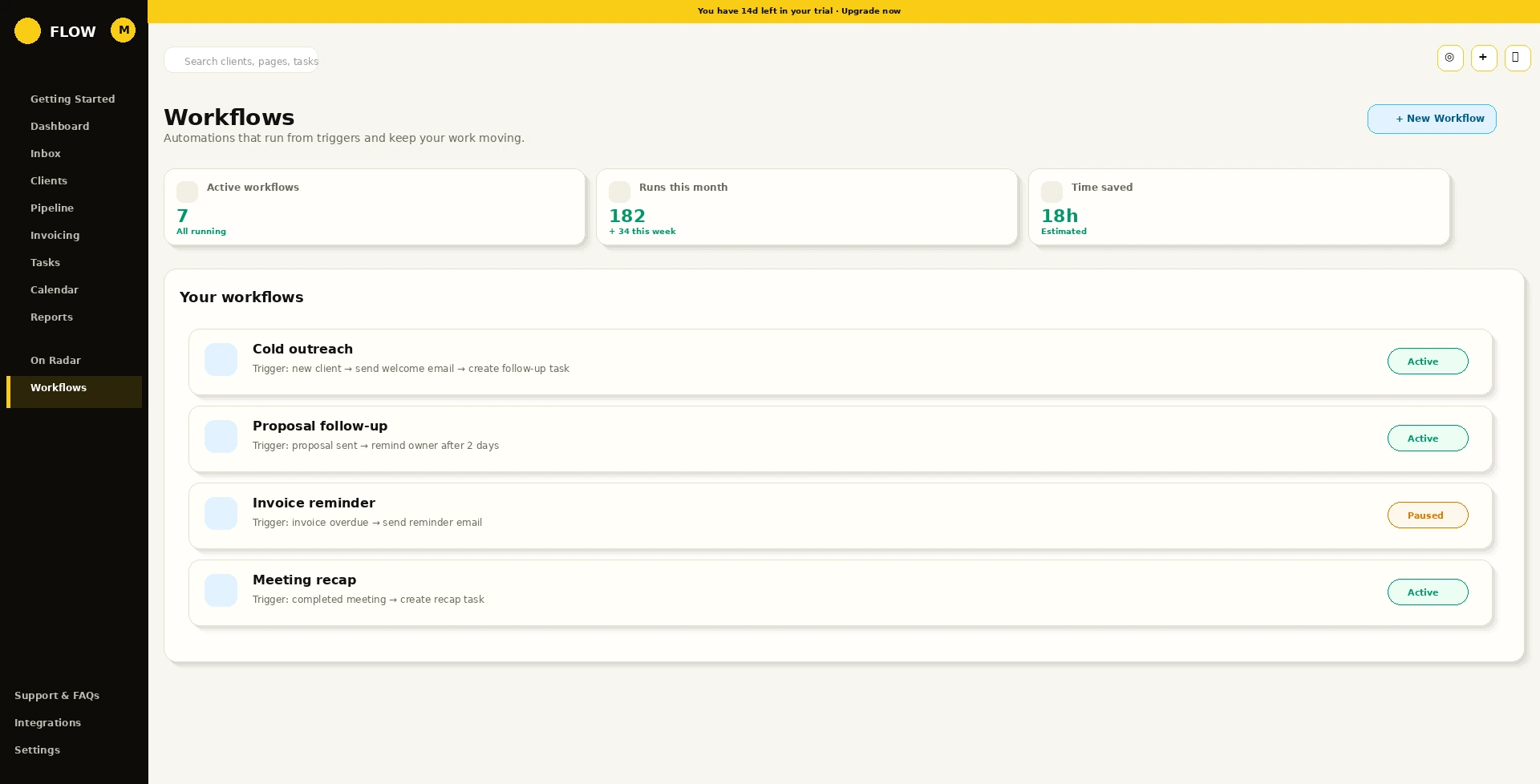 Flow workflows screenshot